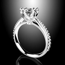 gioielli di fidanzamento anello perlina download stampa - ic8-b oro stampabile disco platino prototipazione d'oro brillante diamanti moda e bellezza diamant brillant la sterlina vintag cordone diamante gioiello anelli 3d print model - Mito3D