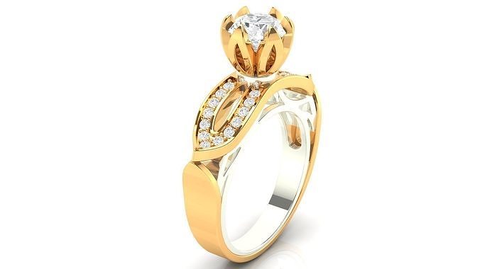joalheria fêmea anel joias diamantes prata ouro uniq moda jóia brilhante branco diamante argolas 3D print model - Mito3D