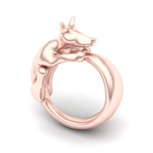 jewelry fox ring band brand fashion gift gold jewellery nature precious silver simple trend dog pet fine fdm sls rings 3d print model - Mito3D