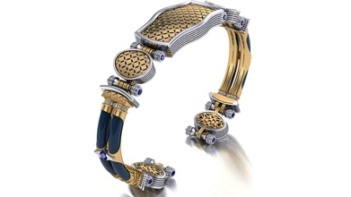 jewelry gold bracelet unisex exclusive 3d printing cnc female male silver bracelets diamonds sapphire chains 3d print model - Mito3D