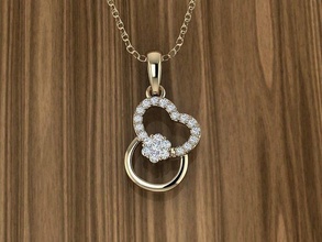 jewelry heart pendant necklace jewellery diamond silver gold sterling brilliant printable jewel pendants brillant apparel flower fashion beauty love 3d print model - Mito3D