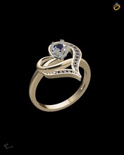 schmuck herz geformt silber druckbar luxus gold diamant ring mode schönheit engagement brillant engagem hochzeit design golden juwel drucken ringe 3d print model - Mito3D
