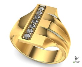 gioielleria lettera francobollo gemme foca oro squillare anelli Uomini 3d print model - Mito3D
