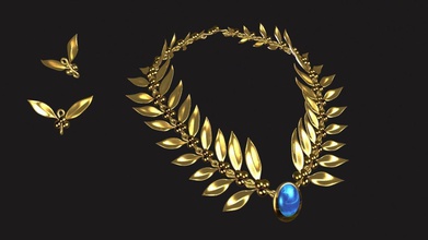 gioielli di luce, pace luce la collana jewellerychallenge oliva ramo zaffiro collane fbx 3d print model - Mito3D