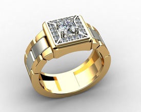 jewelry men rings 2 gold engagement diamond ring jewellery fashion beauty platinum 3d print model - Mito3D