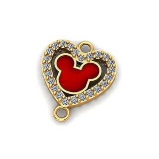 joalheria mickey rato coração charme ouro anelar anel Pandora pulseira jóias design joias gema luxo platina prata diamante dedo rolex jóia pulseiras 3d print model - Mito3D