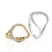 jóia do anel de lua modelo 3d impressão jóias diamante brilhantes banda eua o canadá a europa casamento 14k design moda prata ouro printable amor anéis 3d print model - Mito3D