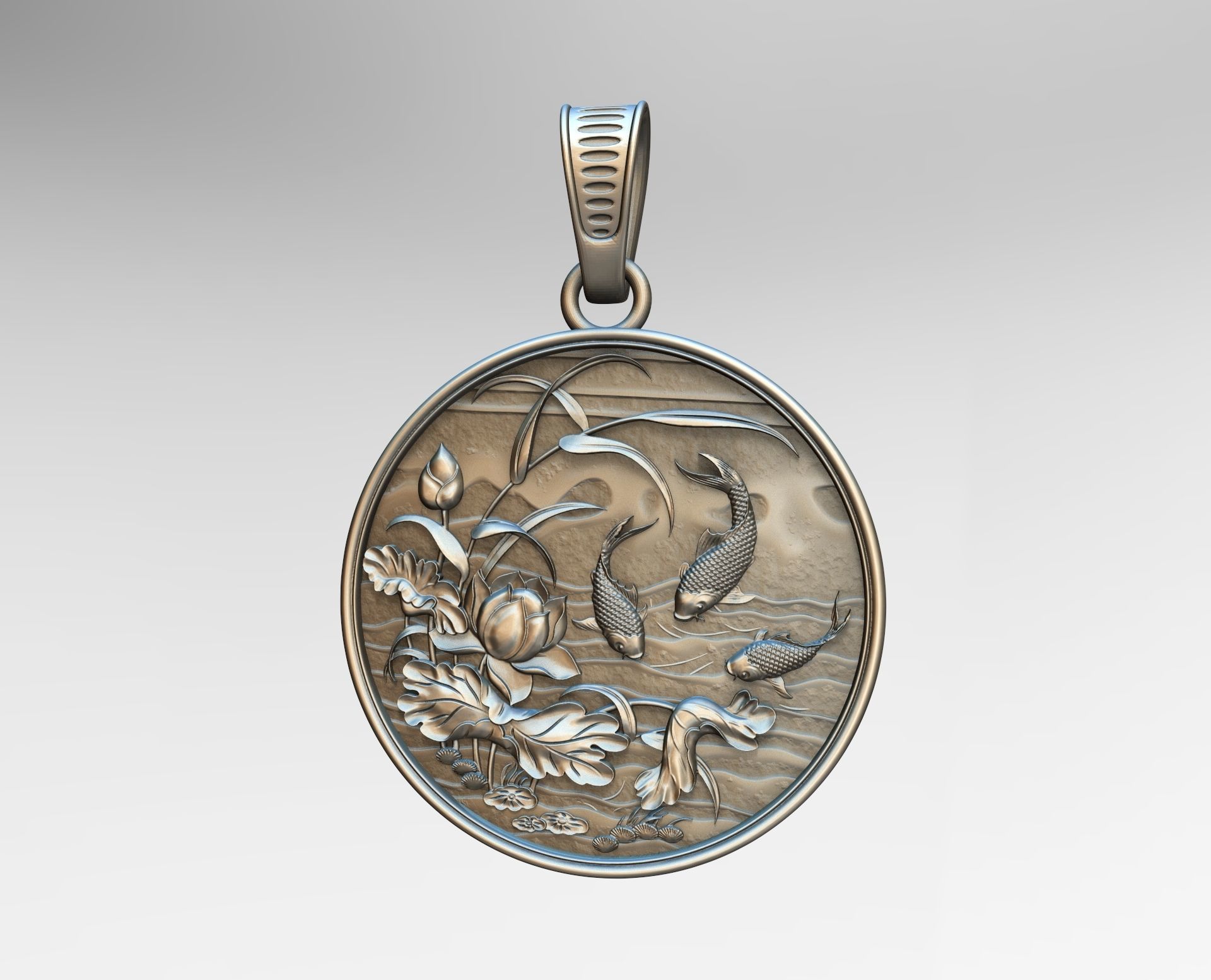 jewelry pendant fish printable conceptual pendants 3D print model - Mito3D