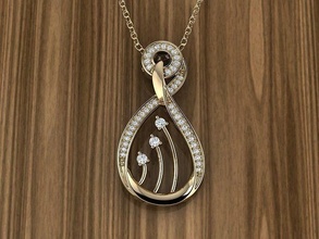 jewelry pendant necklace jewellery diamond silver gold sterling white brilliant printable gem jewel pendants brillant apparel fashion beauty 3d print model - Mito3D