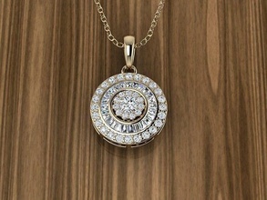 jewelry pendant necklace jewellery diamond silver gold sterling white brilliant printable gem jewel pendants brillant apparel flower fashion beauty 3d print model - Mito3D