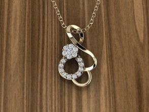 bijoux pendentif Collier diamant argent or sterling blanc brillant imprimable gemme bijou pendentifs vêtements fleur mode beauté 3d print model - Mito3D
