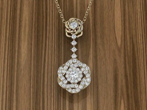 bijoux pendentif collier diamant argent or sterling blanc brillant imprimable gemme bijou pendentifs vêtements fleur mode beauté 3d print model - Mito3D