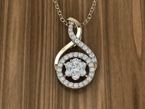 bijoux pendentif Collier diamant argent or sterling blanc brillant imprimable gemme bijou pendentifs vêtements fleur mode beauté 3d print model - Mito3D