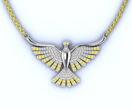 jewelry pendant dove precious printable silver platinum gem pendants 3d print model - Mito3D