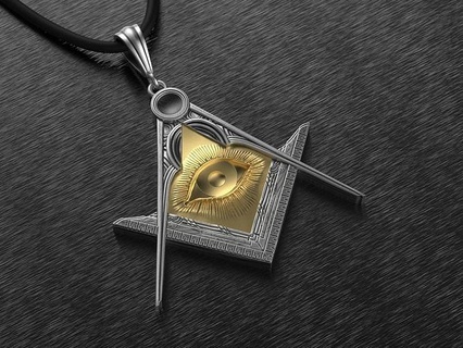 jewelry pendant eye masonic symbol 0319 stl 3dm fbx freemason symbols gold pendants mens womens jewellery necklace custom 3d print model - Mito3D