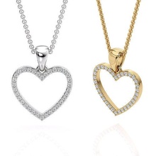jewelry pendant heart printable model gold silver love stones jewellery design fashion necklace accessory diamond brilliant 14k 929 pendants 3d print model - Mito3D