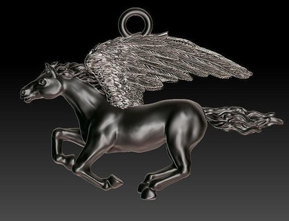 takı kolye at Pegasus altın hayvan heykel yazdırılabilir elmas yüzük gümüş mücevher parlak sterlin 3d print model - Mito3D