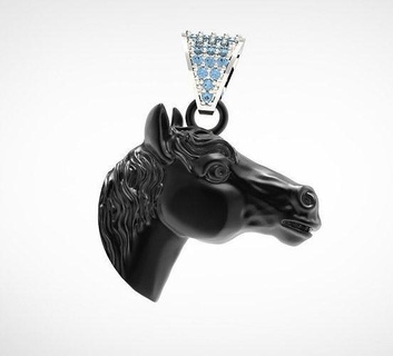 bijoux pendentif cheval bague figure impression boucle d'oreille or animaux art brillant argent chaîne mode pendentifs 3d print model - Mito3D