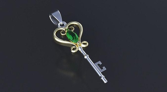 takı kolye anahtar elmas yüzük yazdırılabilir sterlin mücevher düğün gümüş moda güzellik vintag Yazdır parlak altın 3d print model - Mito3D