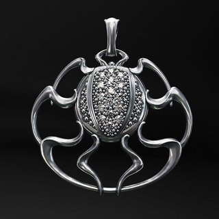 jewelry pendant spider - gothic decorative modern medallion beast symbol animal miniatures sculptures fashion pendants gold silver necklaces rings diamond stones 3d print model - Mito3D