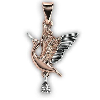 bijoux pendentif cigogne oiseau grue mouche nature exotique diamant perle argent gemme imprimable or émeraude ciel bijou sterling volant pendentifs 3d print model - Mito3D