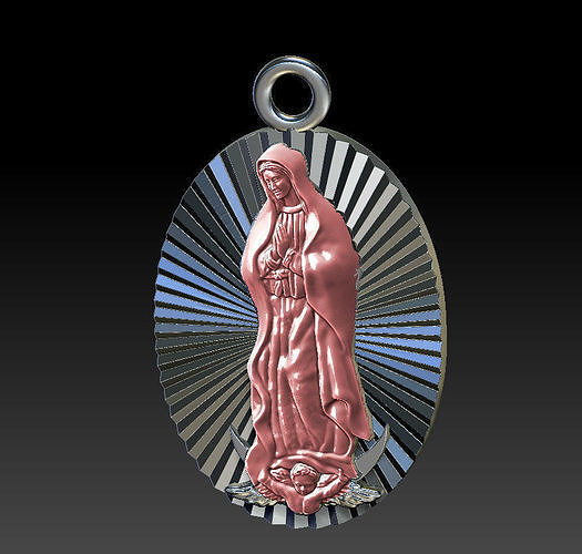 gioielleria pendente virgen de guadalupe prezioso stampabile religioso amore gioiello religiou oggetto decorazione argento gemma ciondoli vergine attraversare 3D print model - Mito3D