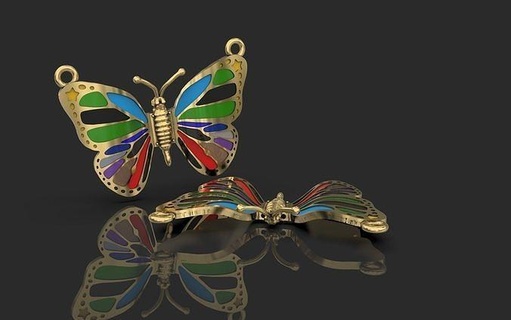 jewelry pendants butterfly printable necklaces 3d print model - Mito3D