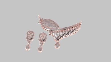 jewelry pendent full set design gold printable accessory pendants necklace modern gem bracelate diamond ring jewel fashion jewellery engagement wedding cad 3d print model - Mito3D