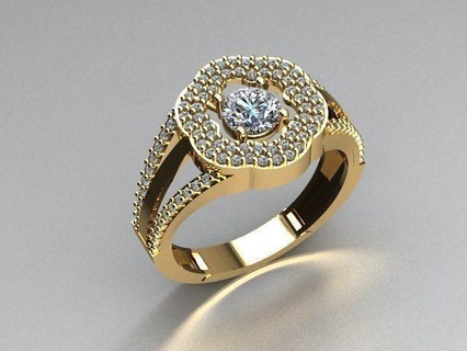 bijoux bague or argent imprimable anneaux diamant bijou engagement mode 3djewelry gratuits libérant 3d print model - Mito3D