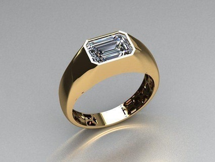 bijoux bague or imprimable argent anneaux diamant bijou mode engagement 3d print model - Mito3D