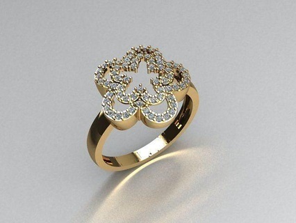 bijoux bague or imprimable argent anneaux diamant bijou engagement mode 3djewelry libérant 3d print model - Mito3D