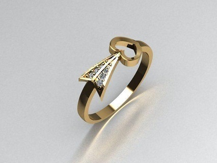 bijoux bague or imprimable argent anneaux diamant bijou engagement mode cœur amoureux 39 amour 3d print model - Mito3D