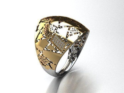 bijoux bague or argent imprimable anneaux diamant bijou mode 3dring 3djewelry libérant gratuits 3d print model - Mito3D