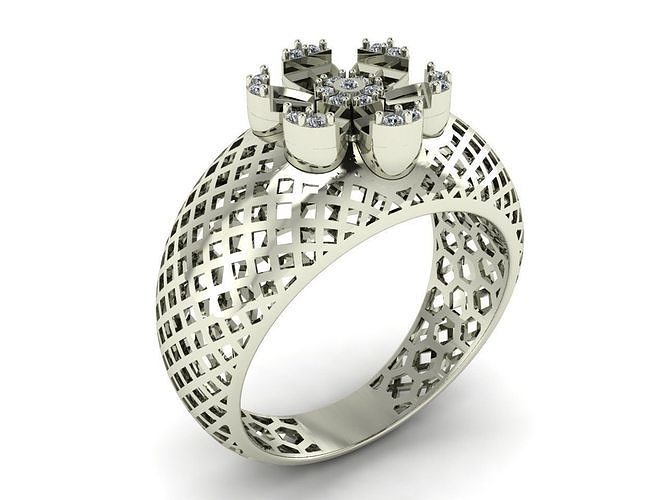 gioielleria squillare diamante anelli nozze Fidanzamento gemma oro moda bellezza gioiello argento stampabile 3D print model - Mito3D