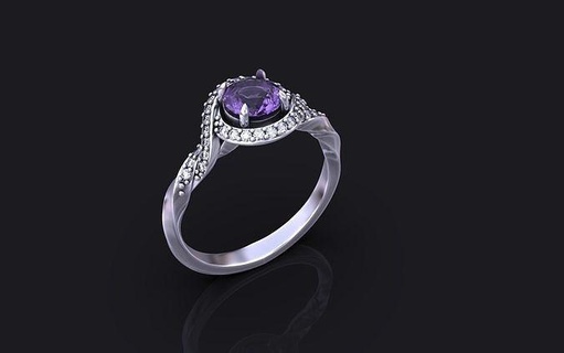 jewelry ring printable diamond engagem gold rings 3d print model - Mito3D