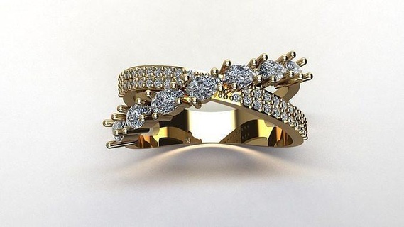 joyería joya anillo oro plata imprimible diamante Moda matriz rinoceronte diamantes joyeria anillos accesorio zbrushjewelry rematar newring 3d print model - Mito3D