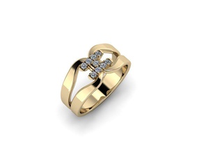 bijoux bague hermès diamant sterling imprimable engagement mode beauté bijou argent mariage goujat or lettre anneaux 3d print model - Mito3D