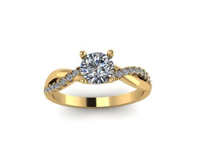 jóia do anel jóias ouro de prata diamante a moda printable o cad da forma branco brilhantes anéis 3d print model - Mito3D