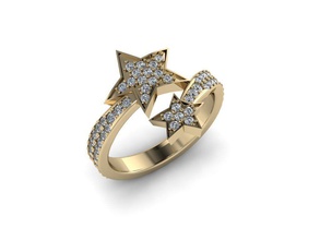 bijoux bague étoile platine brillant or précieux carat gemme imprimable diamant mode beauté argent disjoint richesse saphir bracelet doigt anneaux 3d print model - Mito3D