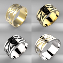 bijoux bague or d'argent la livre sterling de l'anneau précieux imprimable shining les anneaux 3d print model - Mito3D