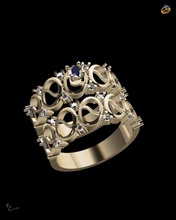 anello gioielli ingranaggio stampabile moda abbigliamento accessori accessorio argento oro il design stile matrimonio di fidanzamento moderna brillant disco platino la corona circolare anelli 3d print model - Mito3D