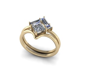joalheria anel noivado ouro platina luxo brilhando precioso casamento latão imprimível esterlina prata gema brilhante diamante moda beleza argolas 3d print model - Mito3D