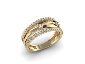 jewelry ring gold elegant silver diamond printable jewel jewellery wedding engagement gem sterling fashion drape unwraped rings 3d print model - Mito3D
