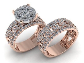 joalheria anel diamante jóia jóias Casamento ouro imprimível noivado moda prata argolas 3d print model - Mito3D
