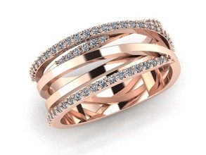 Schmuck Ring Gold Silber druckbar Juwel Hochzeit Diamant Platin Mode Engagement Ringe 3d print model - Mito3D