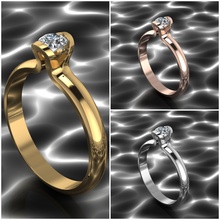 jewelry ring gold printable gem wedding white brilliant diamond brillant diamant ruby sapphire fashion beauty silver rings 3d print model - Mito3D