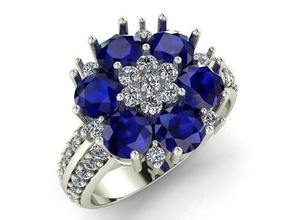 Schmuck Ring Saphir Rubin Smaragd Gold Silber druckbar Juwel Platin Diamant Engagement Mode Ringe 3d print model - Mito3D