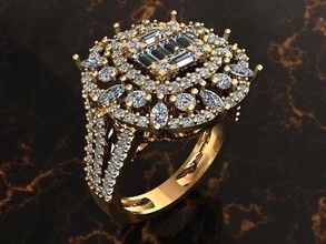 schmuck ring yurman ringe juwel gold hochzeit diamant silber luxus mode druckbar gewebte rubin brillant schönheit anhänger 3d print model - Mito3D