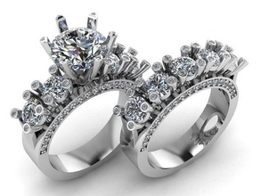 gioielleria squillare oro stampabile diamante gioiello anelli 3d print model - Mito3D