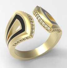 jewelry ring gold dimonds silver fashion rings 3d print model - Mito3D
